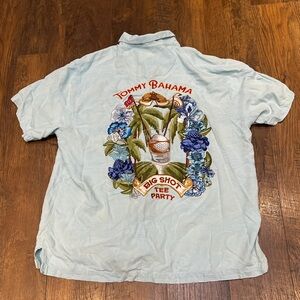 Tommy BAHAMA Vintage Men’s Golf Camp shirt tee party Silk Camp Dress Shirt XL